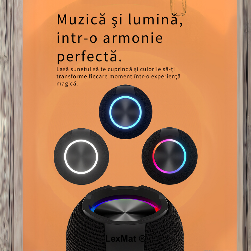Boxa Bluetooth portabila: rezistenta la apa IPX7 LexMat ®, sunet puternic de 20W, bas profund, Bluetooth 5.3, lumini LED, conectare stereo wireless, timp de redare de 24 de ore, pentru acasa/exterior/petrecere/plaja, cadoul perfect pentru ziua de nastere