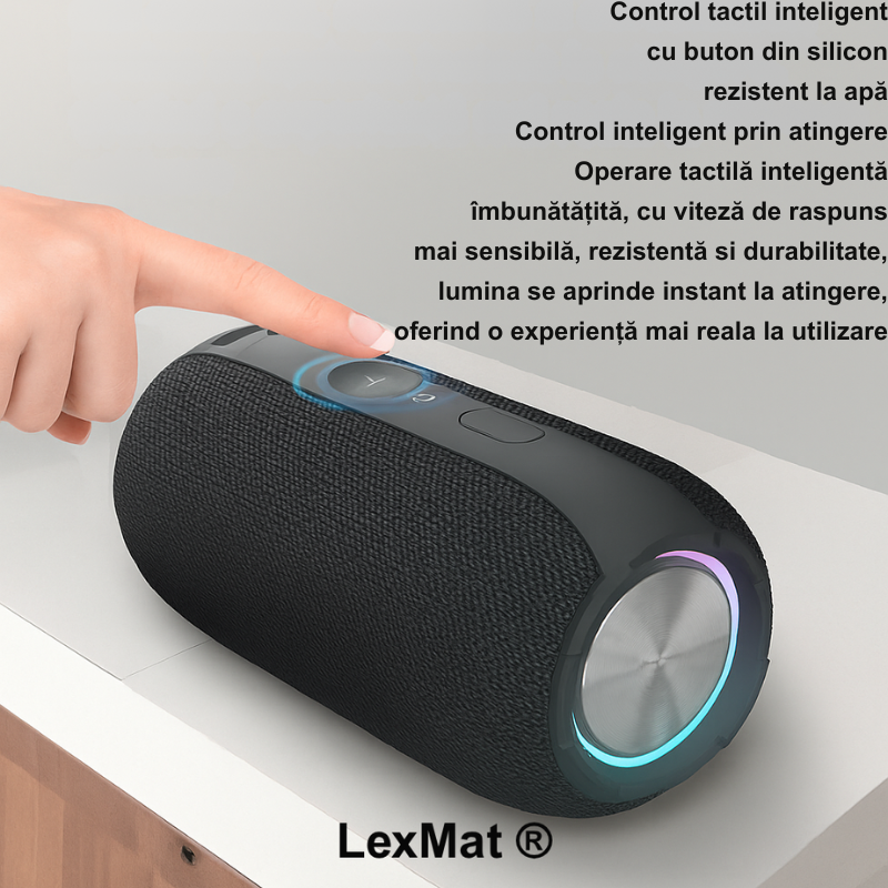 Boxa Bluetooth portabila: rezistenta la apa IPX7 LexMat ®, sunet puternic de 20W, bas profund, Bluetooth 5.3, lumini LED, conectare stereo wireless, timp de redare de 24 de ore, pentru acasa/exterior/petrecere/plaja, cadoul perfect pentru ziua de nastere