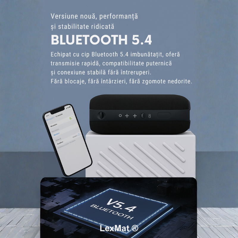 Boxa Bluetooth portabila: rezistenta la apa IPX7 LexMat ®, sunet puternic de 20W, bas profund, Bluetooth 5.3, lumini LED, conectare stereo wireless, timp de redare de 24 de ore, pentru acasa/exterior/petrecere/plaja, cadoul perfect pentru ziua de nastere